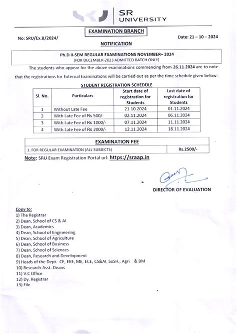 Exam Branch Notifications .